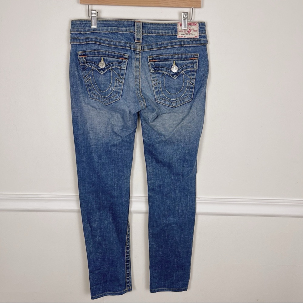 True Religion Women’s Julie Skinny Low Rise Made in USA Distressed Jeans Size 29